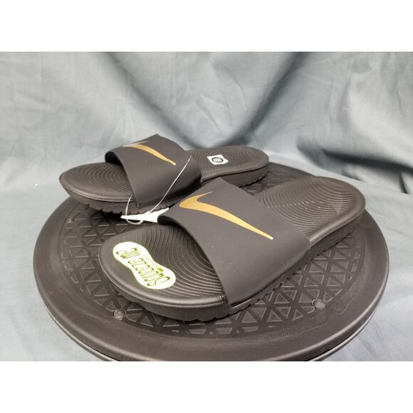 Nike Kids Kawa Slide (GS/PS) Sandals Slides Black Gold Size 2Y NEW WITH TAGS! - Picture 4 of 11